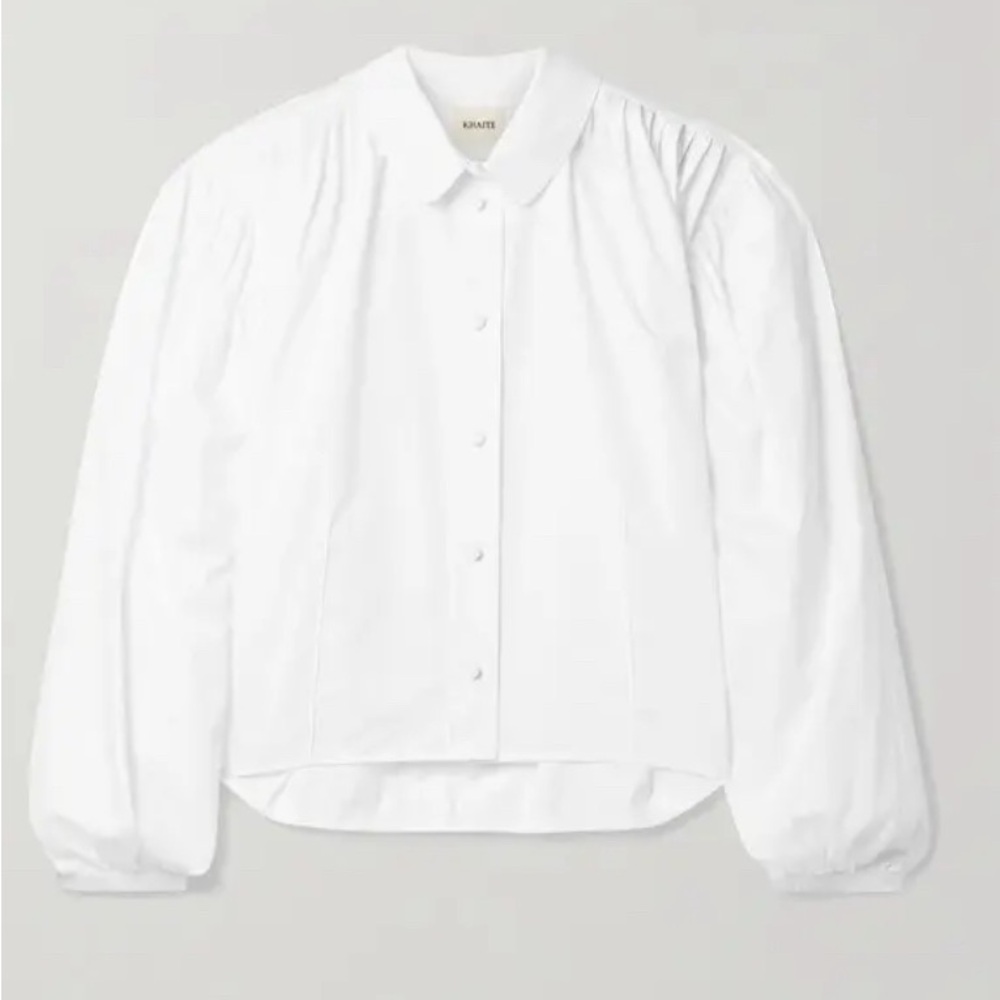Carolanne Pleated Cotton-Poplin Shirt - White